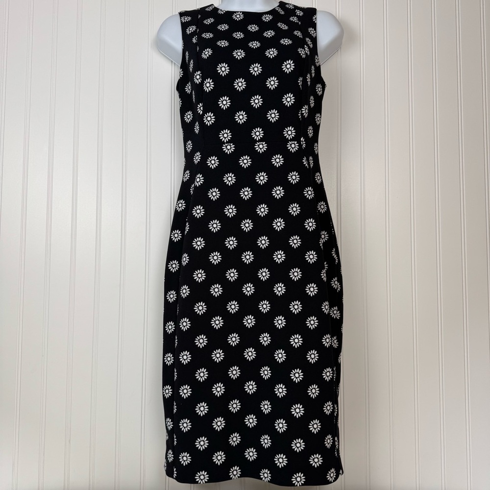Calvin Klein Dress‎ Womens 2 Black Daisy Midi 
Sleeveless Exposed Zipper